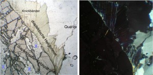 diaplektisches Glas aus Glimmer (Muskovit) und Feldspat, Quarzit, Chiemgau-Impakt